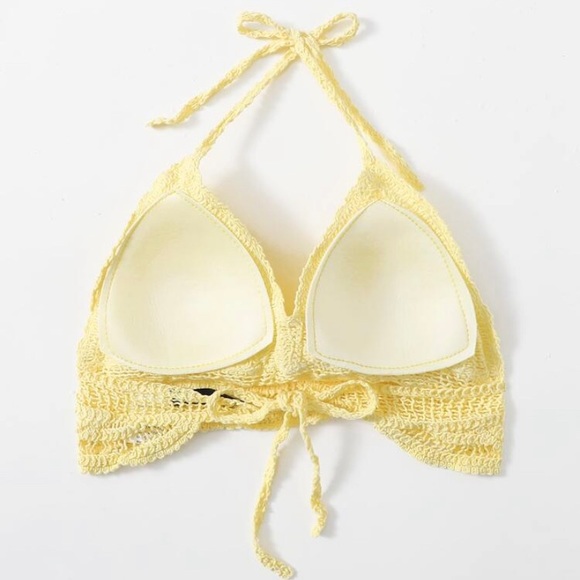 Tied Backless Crochet Bikini Top - Picture 3 of 3